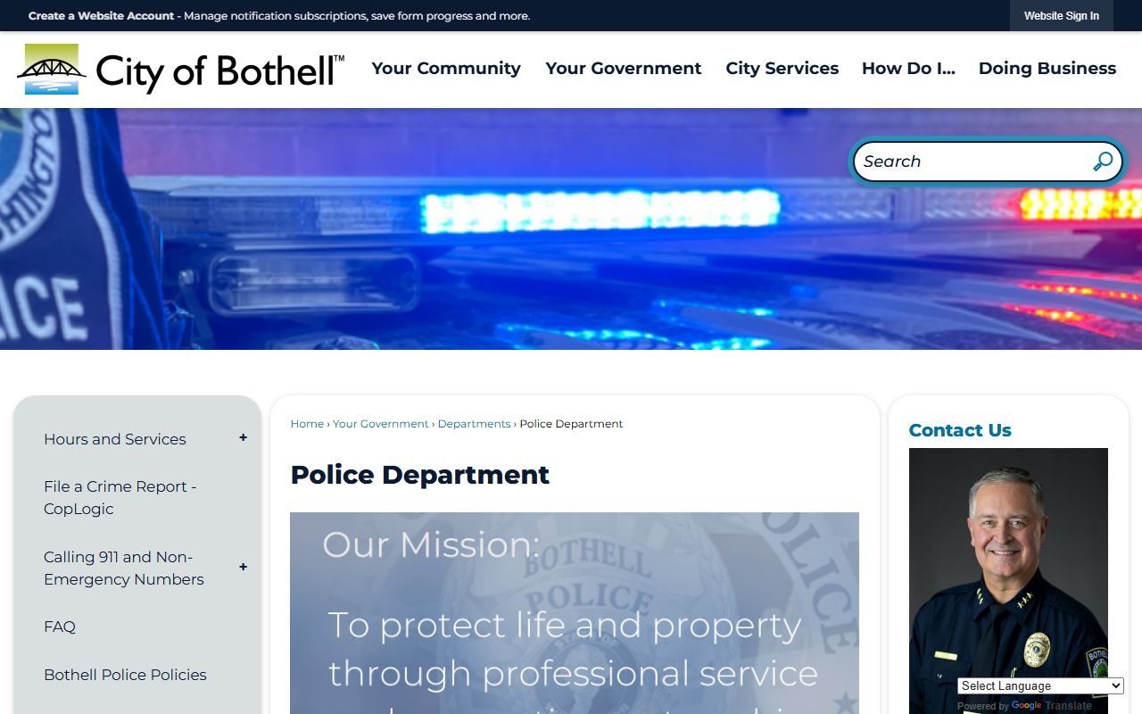 Bothell jail roster police department page