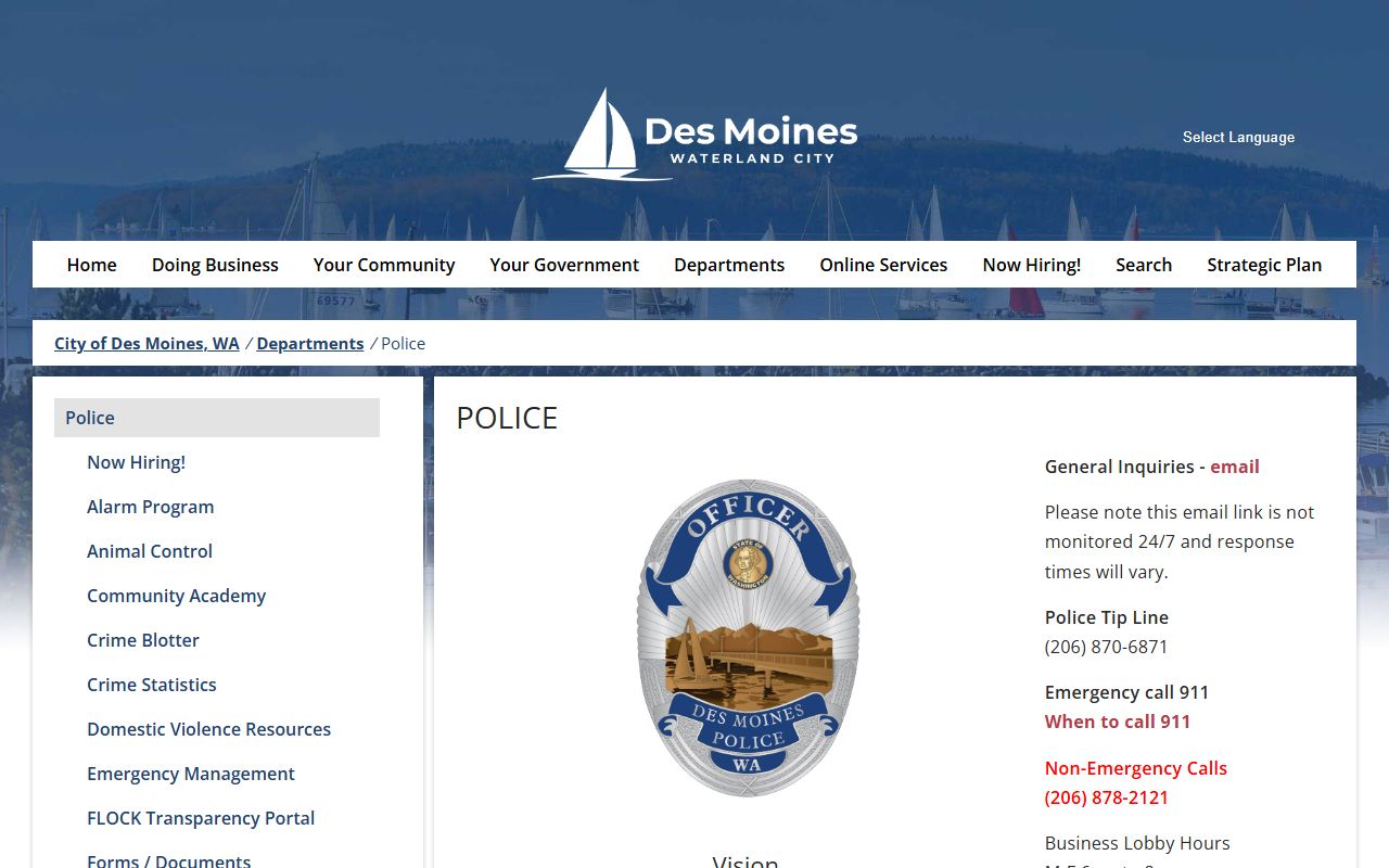Des Moines jail roster police department page