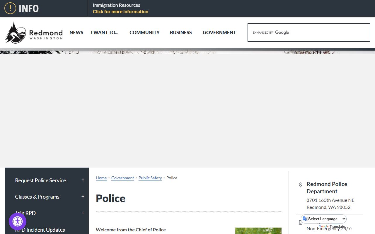 Redmond jail roster police department page